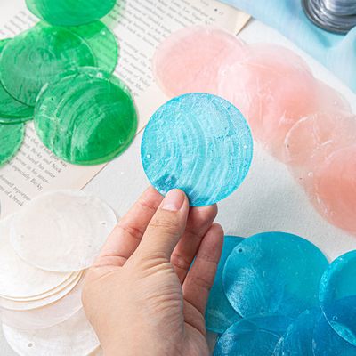 둥근 자개 10P (6cm 5color)