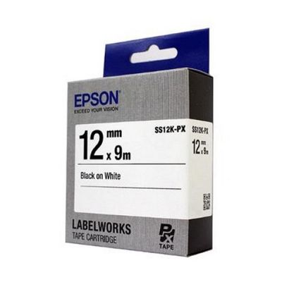 라벨테이프 SS12K-PX 프린터소모품 12mm 백색흑색문자