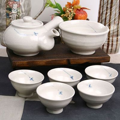 청화 베이지톤 다기 다도 5인세트(W01791B)