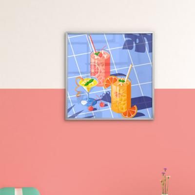 iu239-컬러풀한여름음료-소형메탈프레임액자