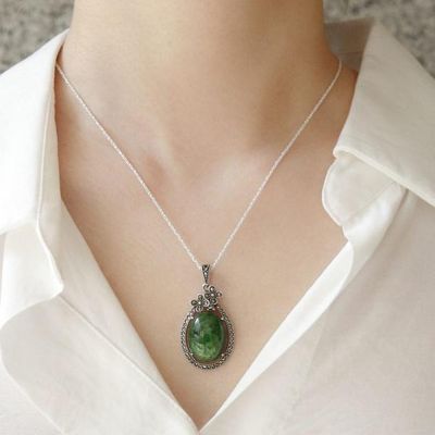 바이데이지 크롬다이옵사이드 드롭 실버목걸이 Bn0501