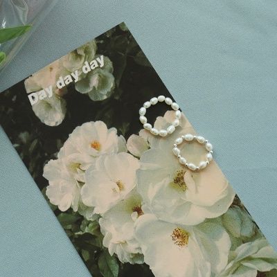 담수 진주 비즈 반지 링 2type Dahlia 실버 원석반지