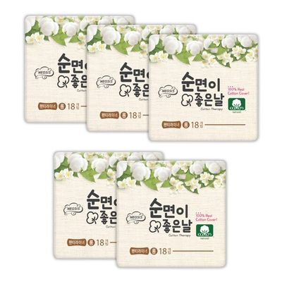 샐리의법칙 순면이좋은날 생리대 롱라이너 18P X 5팩