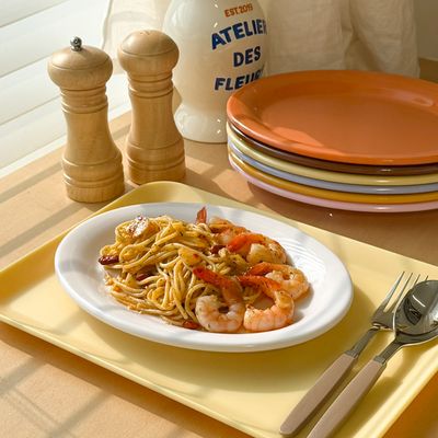 [마호]파스텔 멜라민 타원 Oval 접시 2호(243x182mm)