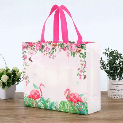 플라밍고 부직포 가방(32x27cm) 선물 답례품 쇼핑백