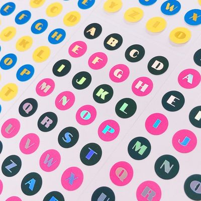 반짝반짝 ROUND ALPHABET BLACK PINK 칼선 스티커