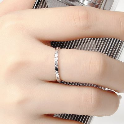 비쥬홀릭 실버 925 웨이브 큐빅 오픈링 반지 레이어