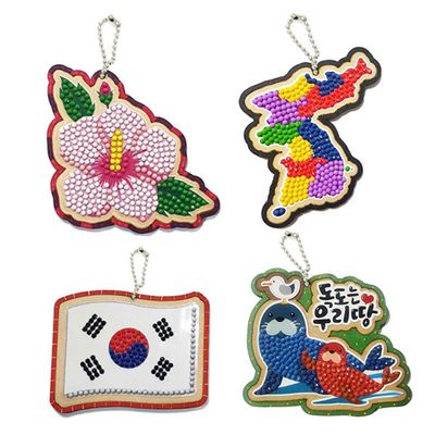 보석십자수 가방걸이 우리나라(4종택1)