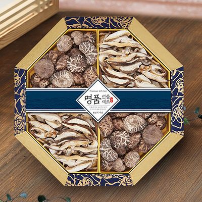 [버섯마을] 프리미엄 팔각 한지함 표고버섯 세트