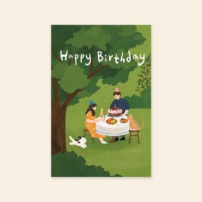 생일카드 Happy birthday ( 연인 ) 캘리그라피 카드