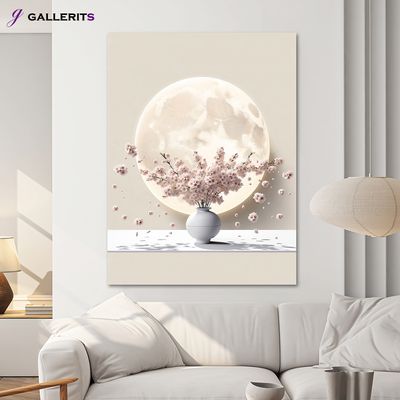 벚꽃 달항아리 인테리어 그림 꽃 액자 거실 풍수 특대