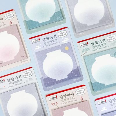 [아이비스] 달항아리 반투명 점착메모지 (랜덤발송)