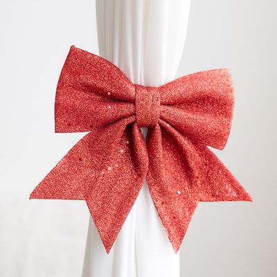 리본 장식 커튼 집게 타이백 글리터 17cm 4컬러 소품