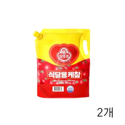 WL 오뚜기 식당용 케찹 3.3Kg X 2개 대용량 업소용 토마토케첩 식자재케찹 토마토파우치(WFLR1N5)
