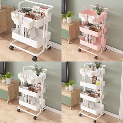 이동식 트롤리 틈새선반 선반 정리함 화이트 R732-O