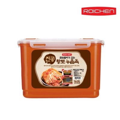 혜명몰 로이첸 진공황토누름독 16.5L 장아찌통 오이지통 김치보관용기 누름통 김장통(WFPC0XN)
