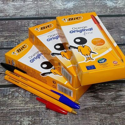 빅 프랑스산 0.8mm 유성볼펜 오렌지파인 Original 1타