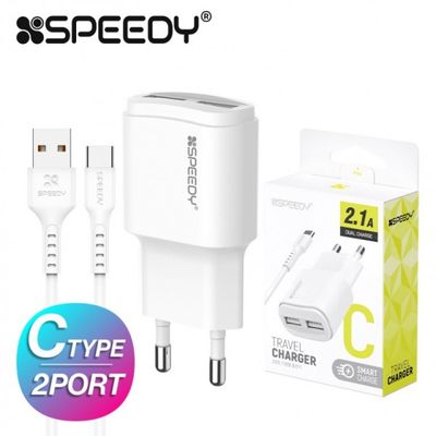 USB 2포트 가정용 충전기 2.1A C타입