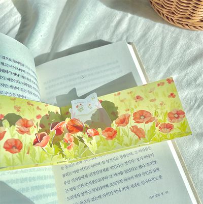 양귀비 입체 책갈피 Poppy Pop-Up Bookmark / 공든