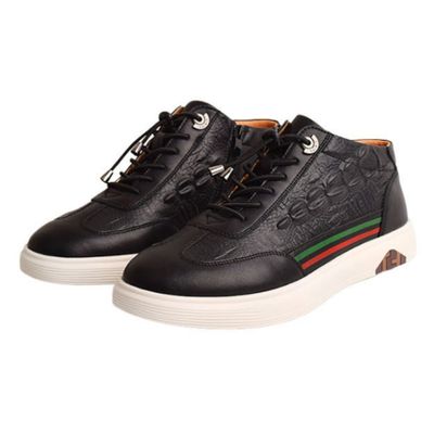 남성용 화이트 블랙 하이탑 스니커즈 HY-8018