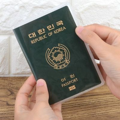 기본 심플 투명 여권 케이스 커버 티켓 카드 수납[WB6