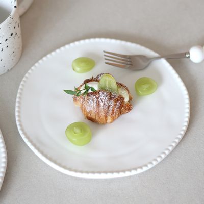 프렌치 감성 블랑 도트 플레이트 S 사이즈 접시