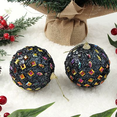 다크블루 글리터 장식볼 2p(10cm) (쥬얼리파티)