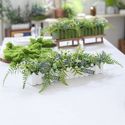보스턴 고사리 조화 화분 아이비 울타리 set 80x17cm
