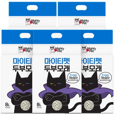 [마이티펫] 두부모래 가는입자 베이비파우더 8LX5개