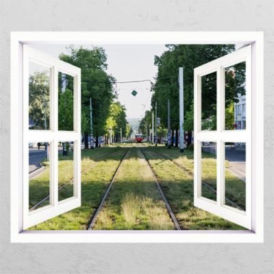 ih311-프라하의 트램거리_창문그림액자_뮤럴시트지