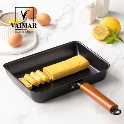바이마르 우드손잡이 블랙빈 IH 스텐 계란말이팬 29cm
