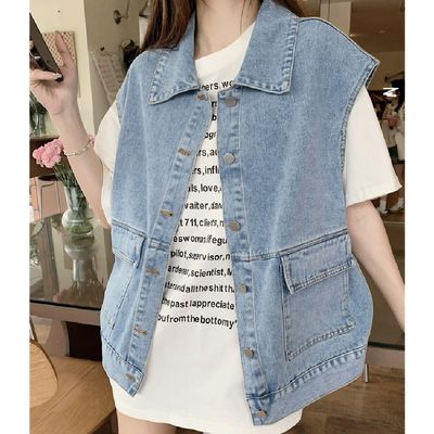 캐주얼 데일리 데님 베스트 여성 데일리 캐주얼 조끼