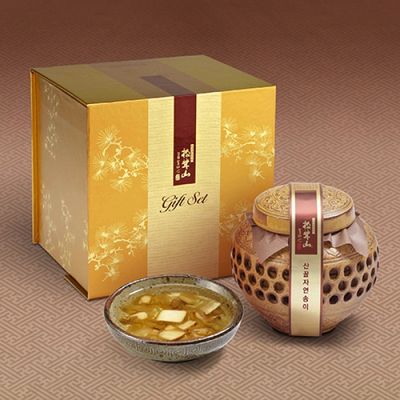 [의기양양] 자연산 송이버섯 꿀 600g(도자기)