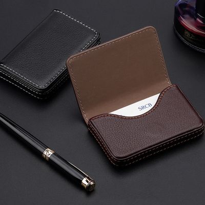 스티치 자석 명함 케이스(다크 브라운) 지갑 명함집