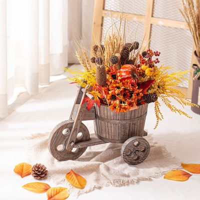가을 나무 자전거 화분 장식