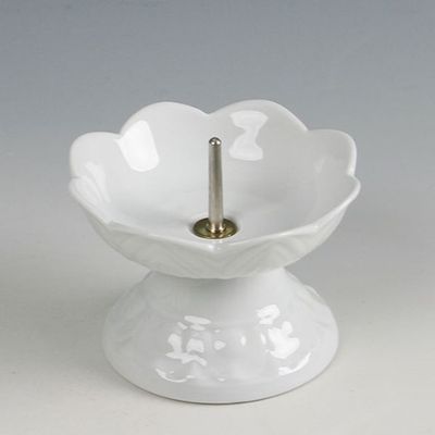 백자 꽃잎 도자기 촛대 (중) 양초홀더(W6DBDD2)