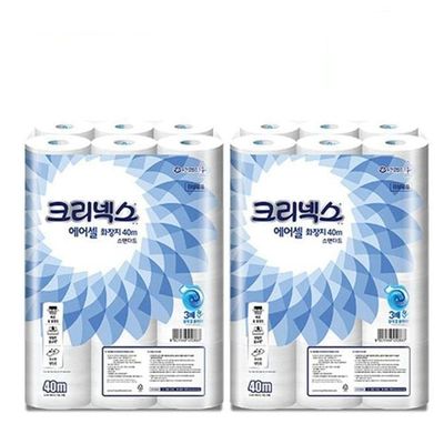 에어셀 크리넥스 화장지 두루마리 40Mx24롤x2팩 롤(WFLSZM1)