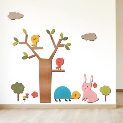 초등교실환경 우드스티커 거북이와토끼 컬러선택