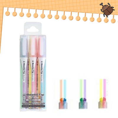 [KOKUYO]1촉2색 형광펜 Beetle Tip/PM-L313-3S