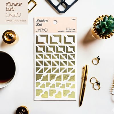 퍼니스티커 GS-001 금색 액자,모서리 종이 오피스데코