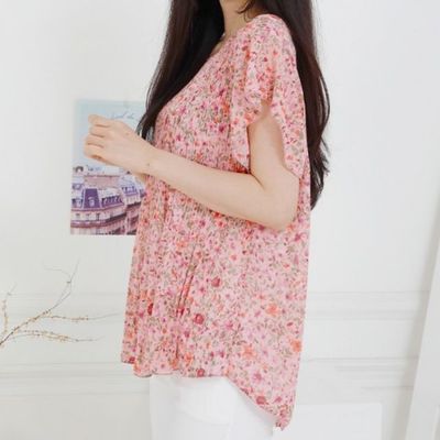 이쁘다요 플라워 쉬폰 시폰 꽃무늬 여성 블라우스 여름(WFLPY09)