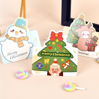 캐릭터 크리스마스 메리 입체 미니카드 10매 손편지 엽서 성탄절 답례품 파티소품 생일 선물(WFLRA21)