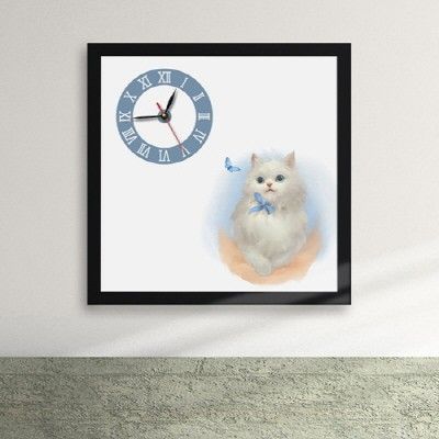 ix149-나비와 페르시안 고양이 액자시계