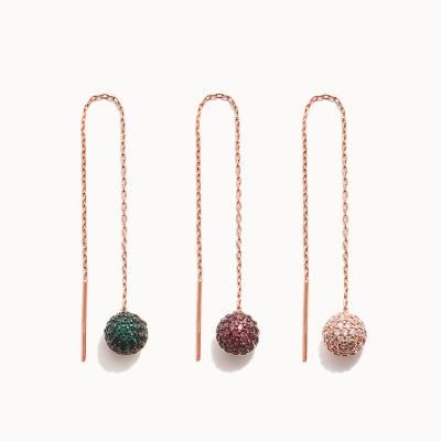 제이로렌 0M02581 컬러큐빅 볼 롱귀걸이