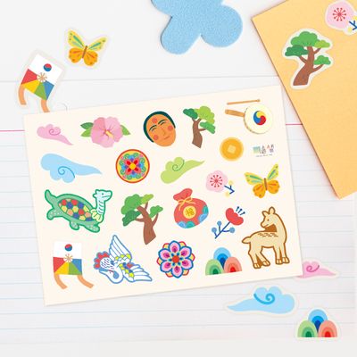 [미술샘] 귀여운 전통 스티커