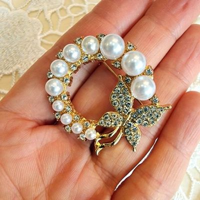 진주 브로치 여성 핀럭셔리 코사지(WFJ59CR)