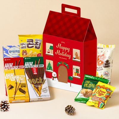 해피 크리스마스 하우스 스탠딩 기프트 과자선물세트