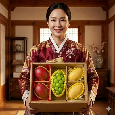 정담 과일선물세트(골드망고2+애플망고2+샤인머스켓1)
