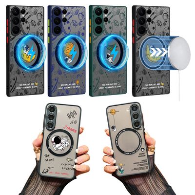 갤럭시S25 맥세이프 호환 우주비행사 투명 하드케이스