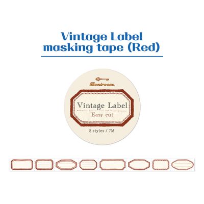 마스킹테이프 : vintage labels (red)